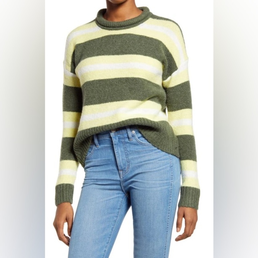 Madewell Striped Fulton Pullover Sweater XXS